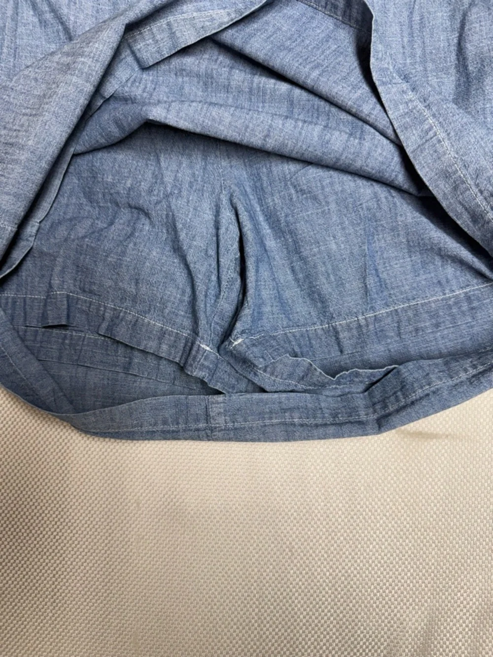 Dockers Light Blue Chambray Mini Skirt - Picture 3 of 9